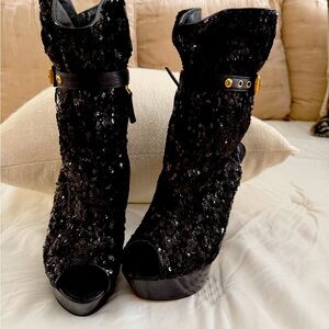 Louis Vuitton Sequin Booties.